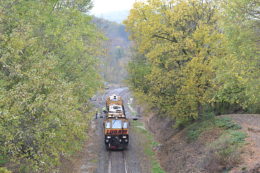 Loram Rail Grinder on the Main Line at Linden