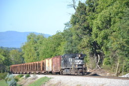 NS D9-44CW #9736 running long hood forward on a rail train in Front Royal, Va on 10/3/2016