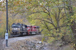 NS 211 led by NS SD60M #6780 along Goose Creek on 11/1/2016