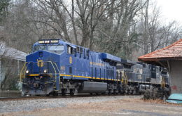 NS ES44AC #8103 leads train 228 east past Markham, Va on 1/10/2017