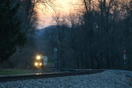 NS 203 is led by D9-44CWs #9782 & 9043 and D8-40CW #8466 through Linden, Va on 2/7/2016