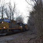 NS 290 is led by CREX ES-44AC #1345 up Linden Hill on 2/4/2017