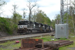 SD70M-2 #2736 leads NS train 36Q at Linden on 4/21/2017.