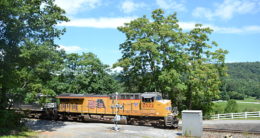 NS train 211 is led by UP ES44AC #2532 as it heads east on the NS B-line through Fauquier County, VA on 8/24/2017.