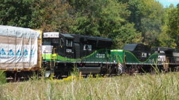 NS RPU6D Slug #892, and SD33ECO #6210 are in the consist of NS train 12R in Cedarville, Va on 9/23/2017.