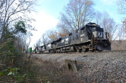 NS D9-40C #8885 leads train 211 east near Linden, Virginia on 11/15/2017.