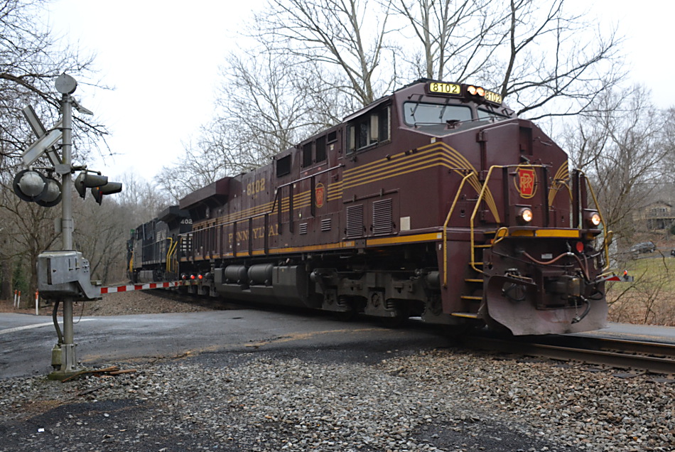 NS SD70ACe #8102 (PRR Heritage unit) leads NS train 211 east near Markham, VA on 2/7/2019 