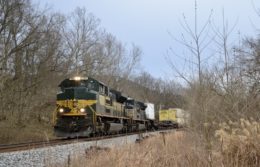 NS SD70ACe #1068​ leads train 202 north near Front Royal, Virginia on the former Norfolk and Western Shenandoah Valley Line on February 6, 2021