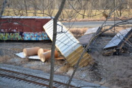 Closeup: NS train M6T derailed at Riverton Junction, Virginia on 3/4/2021.