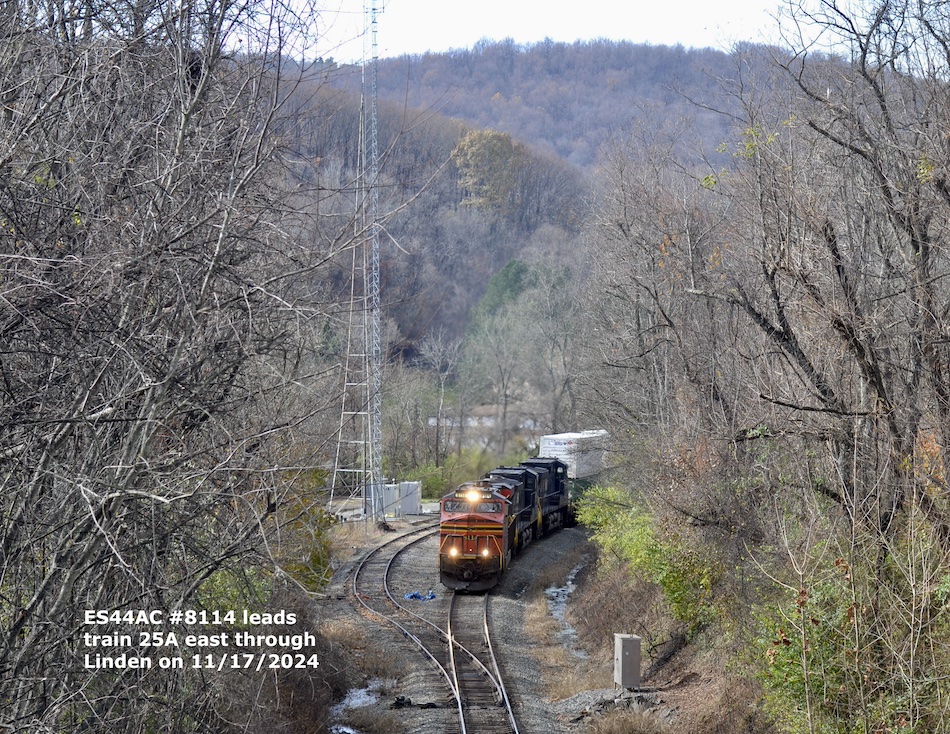 Train passing through mountains